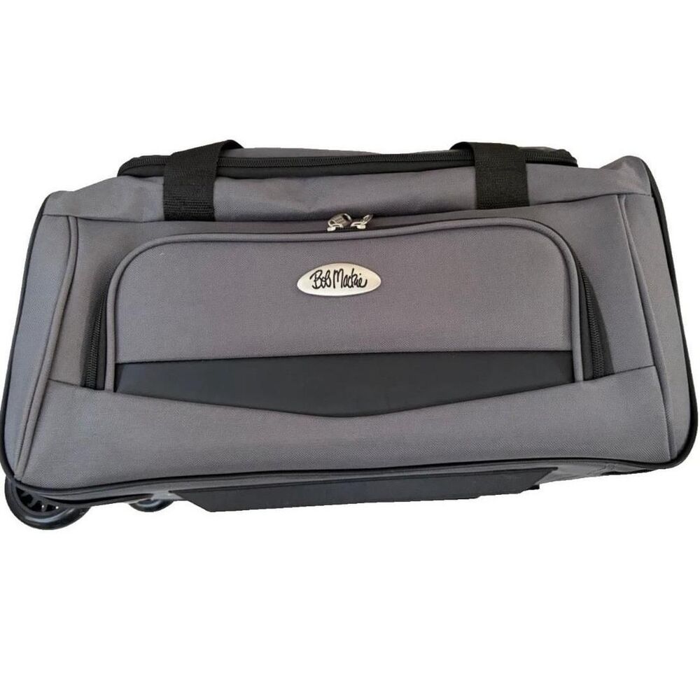 Bob Mackie 986-18W 18" Rolling Duffel Carry On Gray Wheeled Travel Luggage